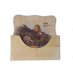 Підставки під чашки бамбукові набір "Змінні китайські пам'ятки"