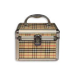 Скринька для рукоділля велика бежева картата S8016-3