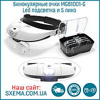 Бинокулярные лупы очки MG81001G (1,2x-6x) c Led подсветкой