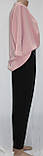 Костюм брючний жіночий, рожева блуза та чорні штани, Туреччина, фото 2