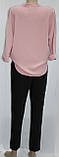 Костюм брючний жіночий, рожева блуза та чорні штани, Туреччина, фото 3