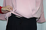 Костюм брючний жіночий, рожева блуза та чорні штани, Туреччина, фото 9