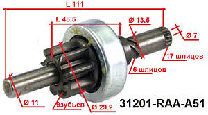 Цены на бендиксы для стартера Mitsuba - заказать в Одессе от