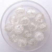 Бусини "Crackle" колотий лід 8 мм прозорі (приблизно 100-110 шт намистин)
