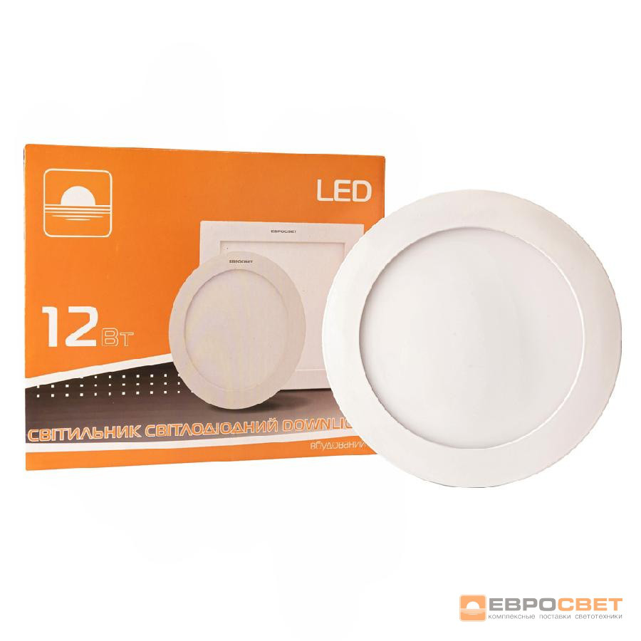 Світильник точковий врізний ЕВРОСВЕТ 12Вт коло LED-R-170-12 4200К - 6400К