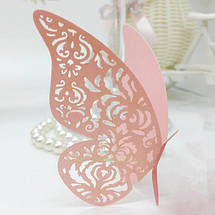Декор для прикрашання келихів, весільні картонні метелики пудра, фото 3