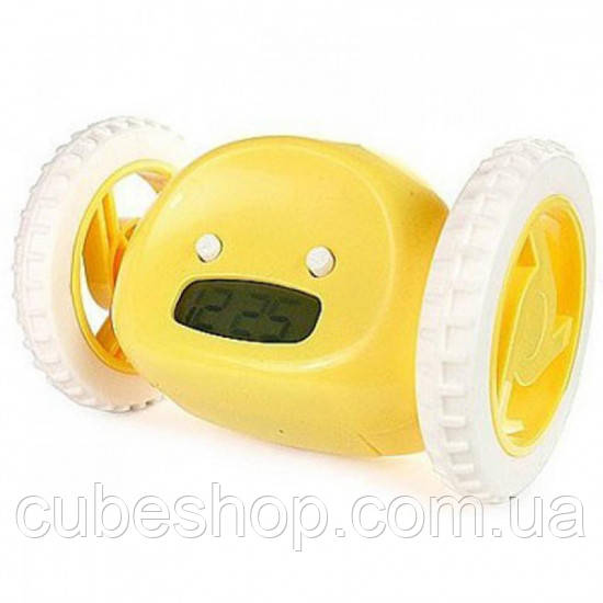 Убегающий будильник на колесиках (желтый) - фото 1 - id-p761746211
