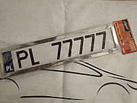 Рамка под номерной знак передняя / задняя Elegant из нержавеющей стали (Poland) ХРОМ
