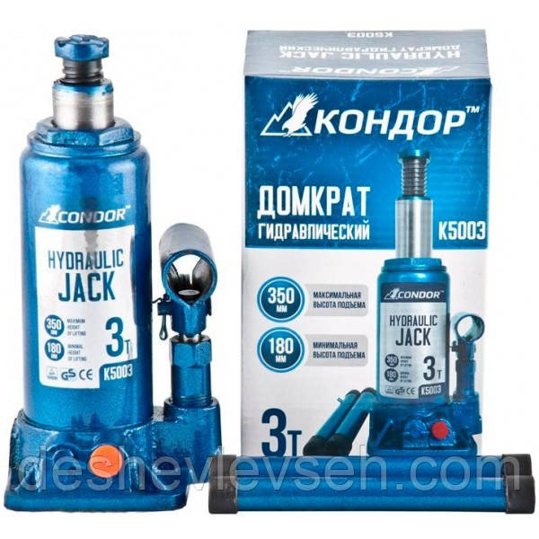 Домкрат гідравлічний 3т CarLife карт.уп.(180 - 340 мм) (BJ403), (CarLife)