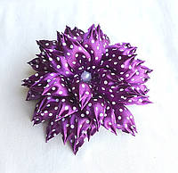 Резинка из лент для волос канзаши "Астра фиолетовая"
