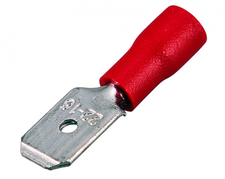 TAI-1.25 M Вилка ніж. авто шириною 6.3 мм на провід 0.5-1.0 мм2, ізольована за 100 шт, фото 1