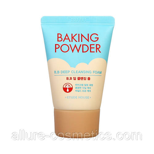 Пінка для глибокого очищення шкіри обличчя Etude house baking powder bb deep cleansing foam 30 мл