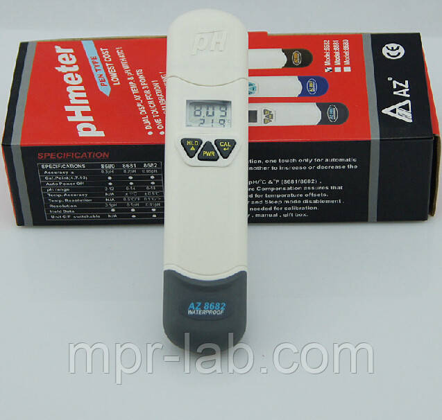 Ручний вологозахищений pH метр AZ8682 0.00-14.00 pH; 0.01рН; +-0.05рН, AZ Instrument