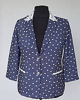 Женский летний пиджак на подкладке в горошек (с 54 по 62 р)