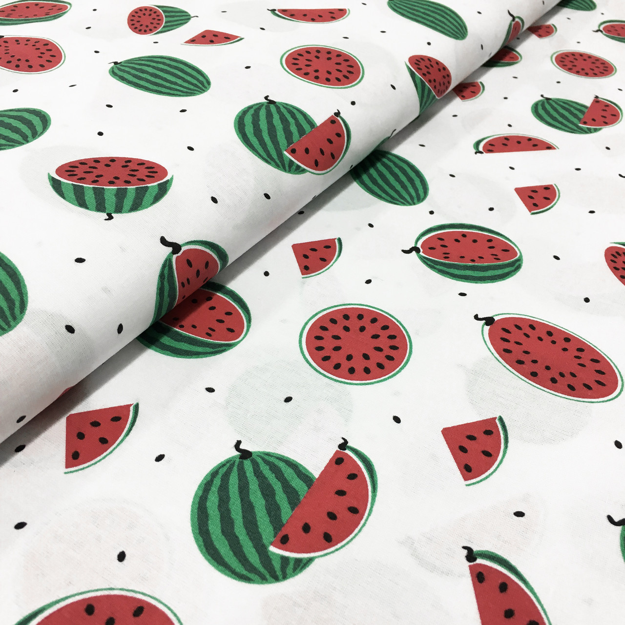 Польська бязь "кавуни дрібні на білому", фото 1