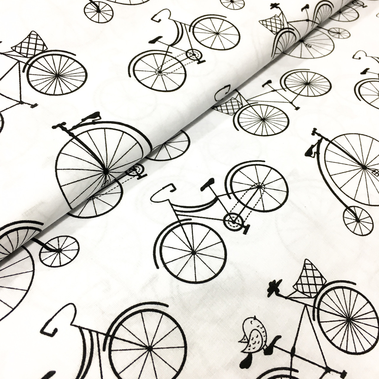 Польська бязь "велосипеди чорно-білі", фото 1