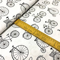 Польська бязь "велосипеди чорно-білі", фото 2