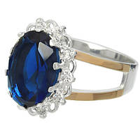 Серебряное кольцо с золотыми накладками "Ажур"