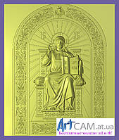 Різьблена ікона "Спас на престолі (Господь Вседержитель на троні)"
