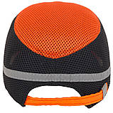 Каскетка кепка-каска ударостійка зі світловідбивною стрічкою колір жовтогарячо-чорна, фото 3