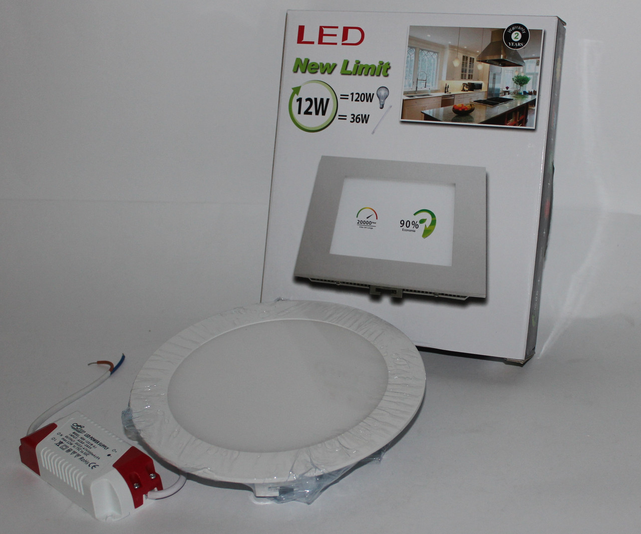 Потолочная LED лампа встраиваемая, круглая 12w - фото 1 - id-p62543945