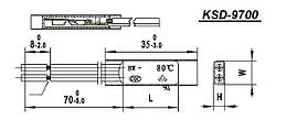 Біметалічний термостат (термозапобіжник) серії KSD-9700, 250В, 5А