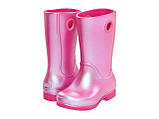 Чоботи гумові для дівчинки дощовики перламутрові / Crocs Girls Wellie Rain Boot (12902), Рожеві 27, фото 2