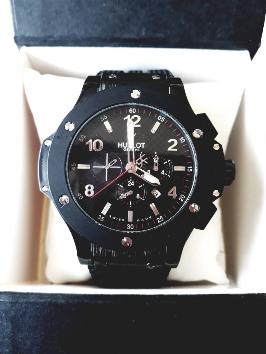Чоловічий механічний годинник Hublot 18K Black Big Bang (Хаблот), фото 1