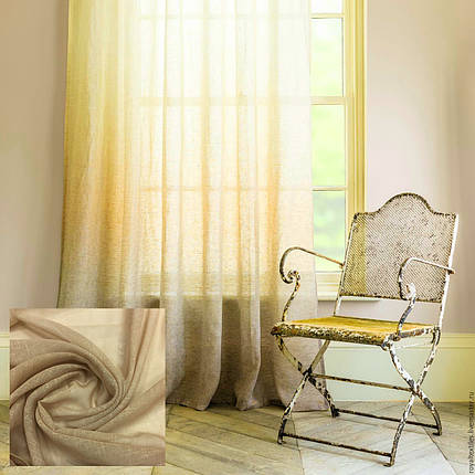 Готовая тюль лен Дэградэ Капучино, 200х270см, фото 1