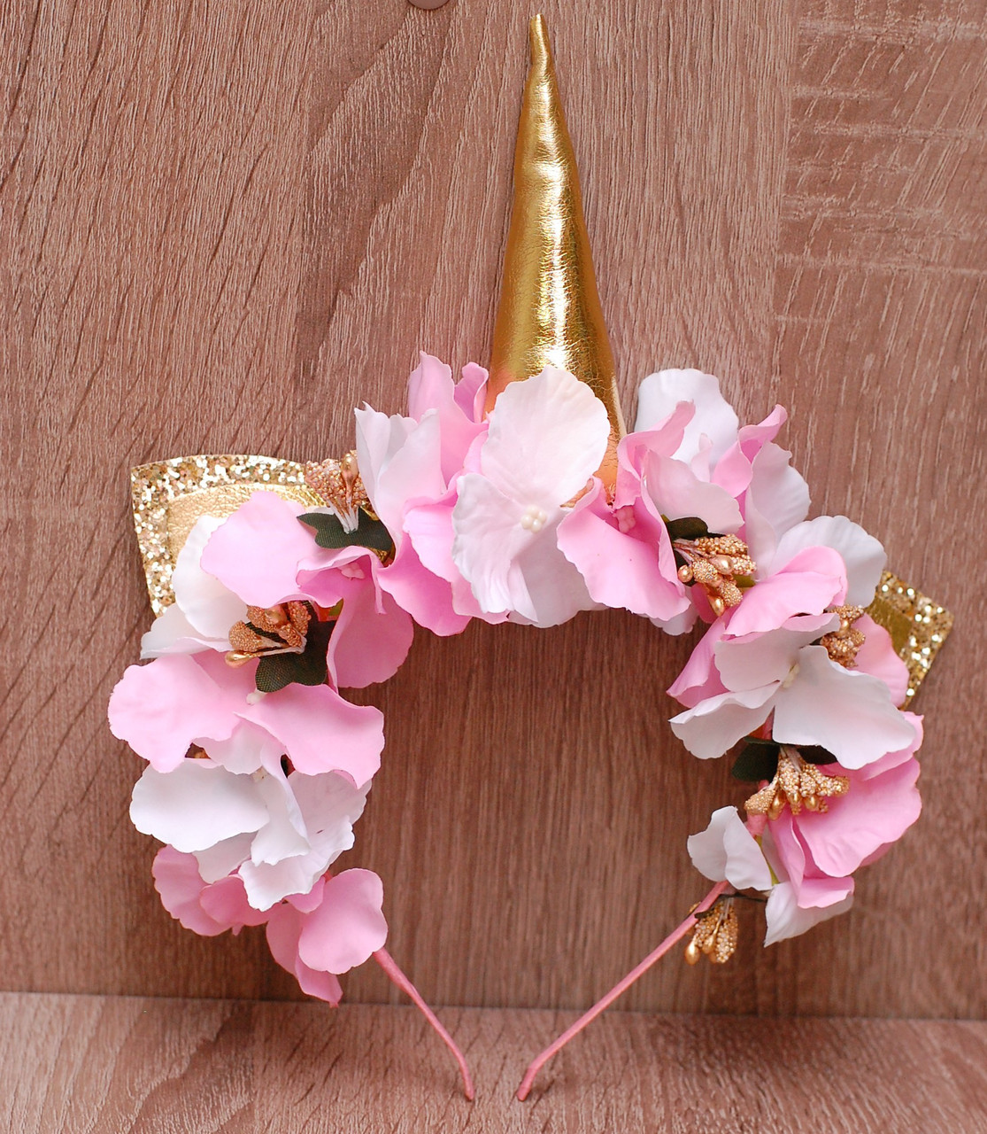 Обруч на голову / ободок для волосся рожевий для дівчинки Єдиноріг, фото 1