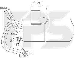 Осушувач кондиціонера FORD_FIESTA 02-06/FIESTA 06-08/FUSION 02-06/FUSION 06-12, MAZDA_2 03-07 (DY)