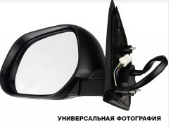 Дзеркало ліве ручне глянсове 2pin із покажчиком повороту без підсвічування Pajero 2007-