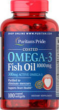 Омега 3 жирні кислоти Puritan's Pride Omega-3 Fish Oil 1000 mg 100 softgels