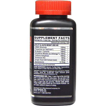 Nutrex Lipo 6 RX 60 caps, фото 3