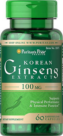Puritan's Pride Korean Ginseng 100 mg 60 caps, фото 1