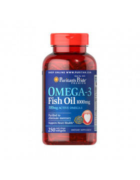 Омега 3 жирні кислоти Puritan's Pride Omega-3 Fish Oil 1000 mg 250 caps, фото 1