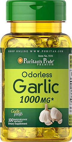 Puritan's Pride Odorless Garlic 1000 mg 100 sofgels, фото 1