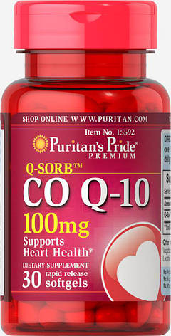 Puritan's Pride CO Q-10 100 mg 30 softgels, фото 1