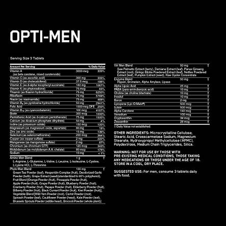 Optimum Nutrition Opti-Men 240 tabs, фото 3