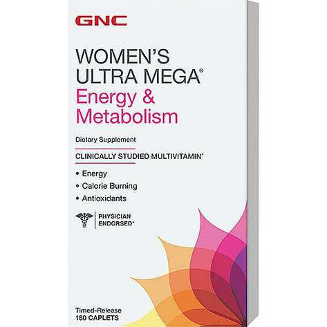 GNC Women's Ultra Mega Energy Metabolism 180 caplets, фото 1