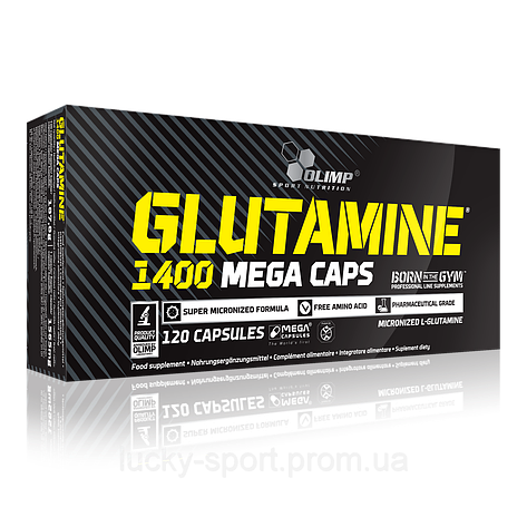 OLIMP L-Glutamine 1400 mega caps 120 caps, фото 1