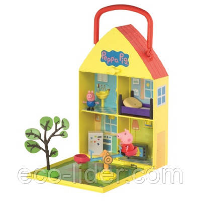 Ігровий набір Peppa — ДОМ ПЕППИ З ЛУЖАЙКОЇ (будиночок з аксесуарами, 2 фігурки)