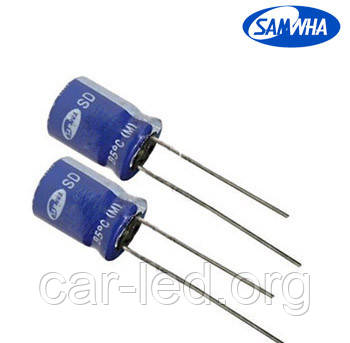 10mkf - 350v SD 10*12 SAMWHA, 85°C конденсатор електролітичний