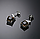 Срібні сережки Квадрат із каменем кварц, фото 4