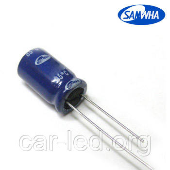22mkf - 250v SD 10*16 SAMWHA, 85°C конденсатор електролітичний