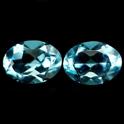 2.98 карат Природний Небесний топаз Бразилії овал пари, фото 1