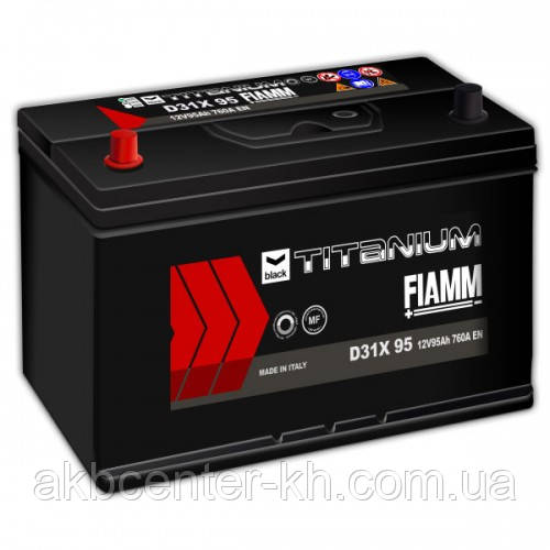 Автомобільний акумулятор FIAMM TITANIUM BLACK ASIA Jp 6СТ-95 Аз 760А L