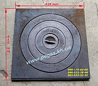 Плита чугунная под казан барбекю 410х410 мм. мангал, печи, грубу