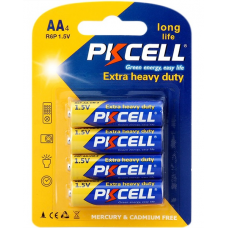 Сольова Батарейка PKCELL 1.5 V AA/R6, 4 штуки у блістері ціна за блістер