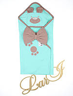 Ковдра-конверт "Топтижка" (ментоловий/капучино, інтерлок/інтерлок, літо, (90*90))